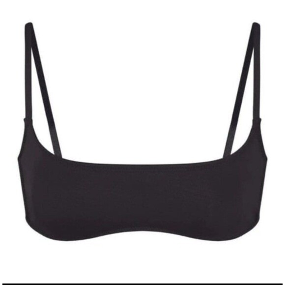 Skims Swim Micro Scoop Bikini Top Onyx - Picture 1 of 6